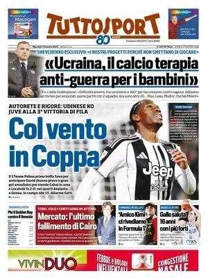 La Juve avanza, Tuttosport; "Col vento in Coppa"