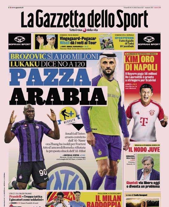 PRIMA PAGINA - Gazzetta: “Kim oro di Napoli. ADL è pronto a stringere per Scalvini”