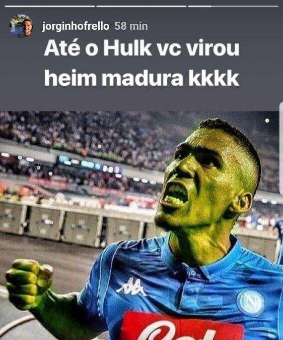 FOTO - Anche Jorginho si congratula con Allan: "Sei diventato addirittura Hulk!"