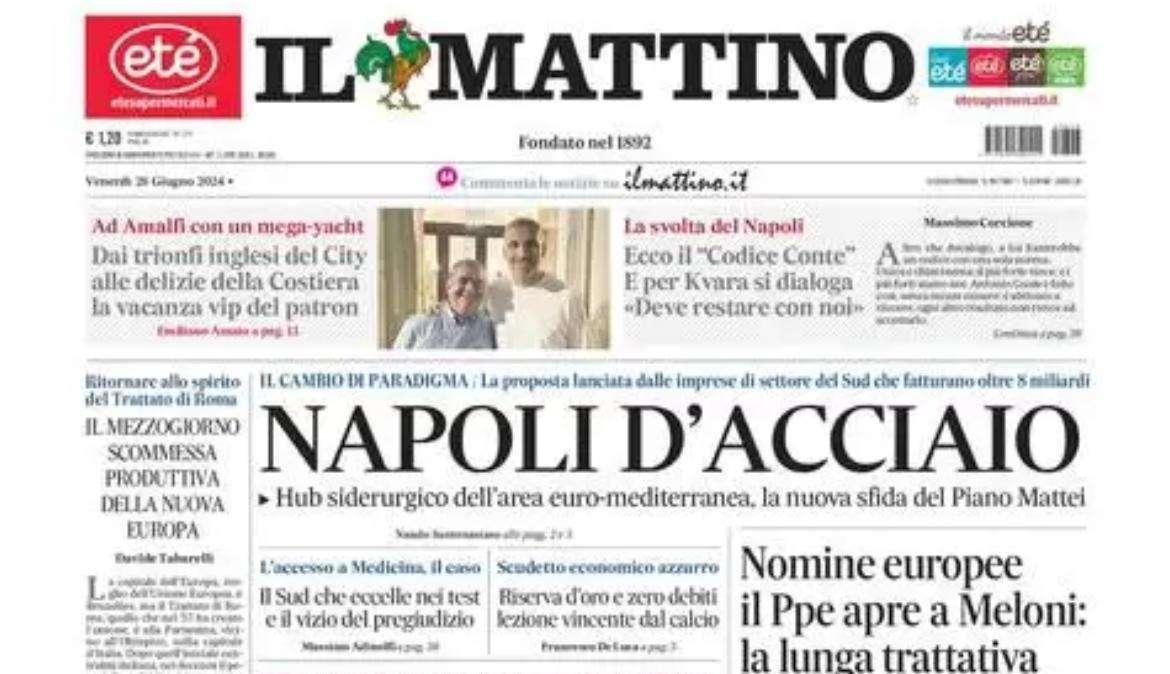 Il Mattino: “Ecco il ‘Codice Conte’. E per Kvara si dialoga”