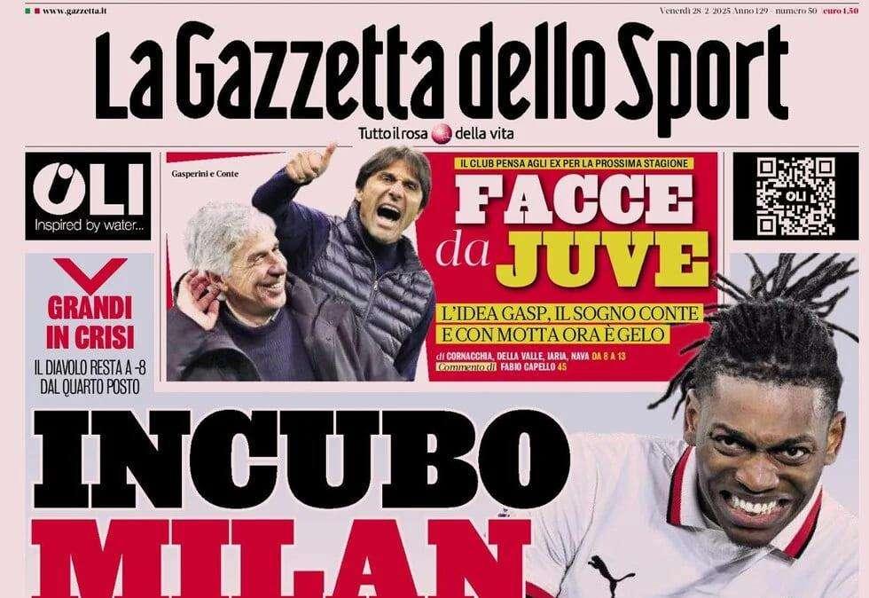 La Gazzetta dello Sport: "Lobotka-Calhanoglu: testa a testa"