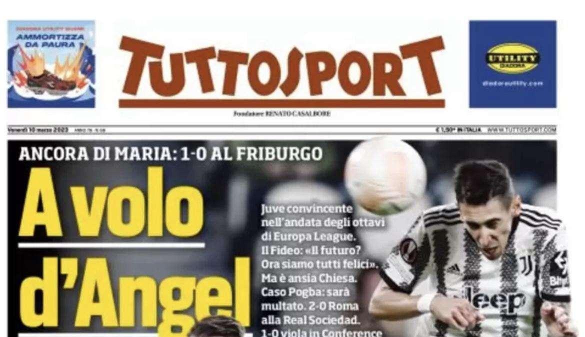 PRIMA PAGINA - Tuttosport: “A volo d’Angel”
