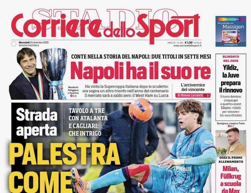 Conte celebrato dal Corriere dello Sport:  "Napoli ha il suo Re"