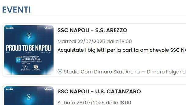 Annunciate le due amichevoli a Dimaro: avversarie, data a orario
