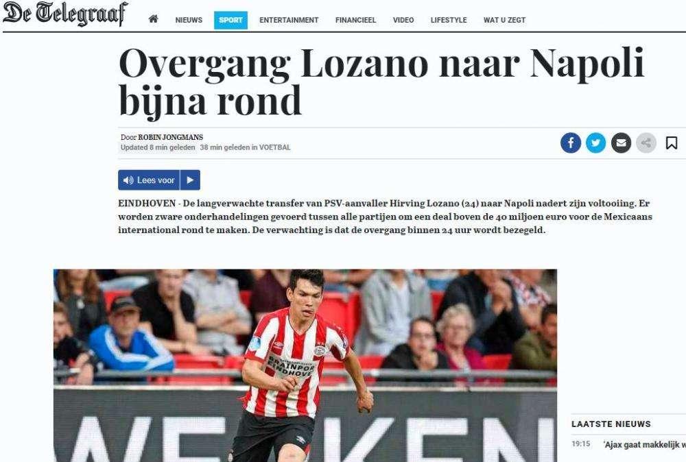 De Telegraaf - Napoli-Lozano, si chiude entro 24 ore! Cessione record per il Psv, le ultime