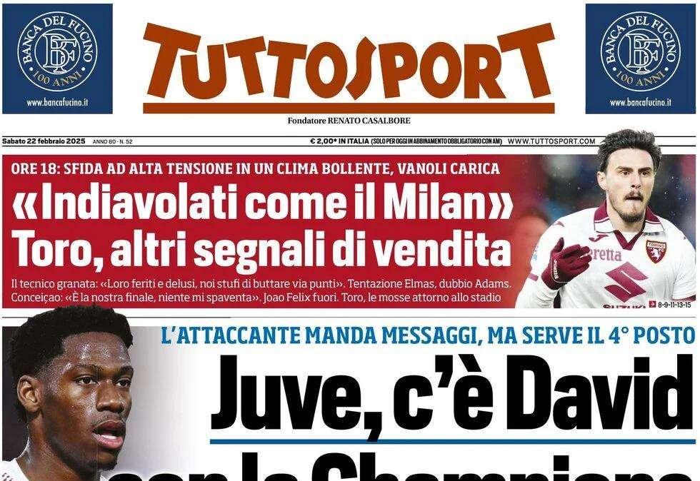 Tuttosport: "Juve, c'è David con la Champions"