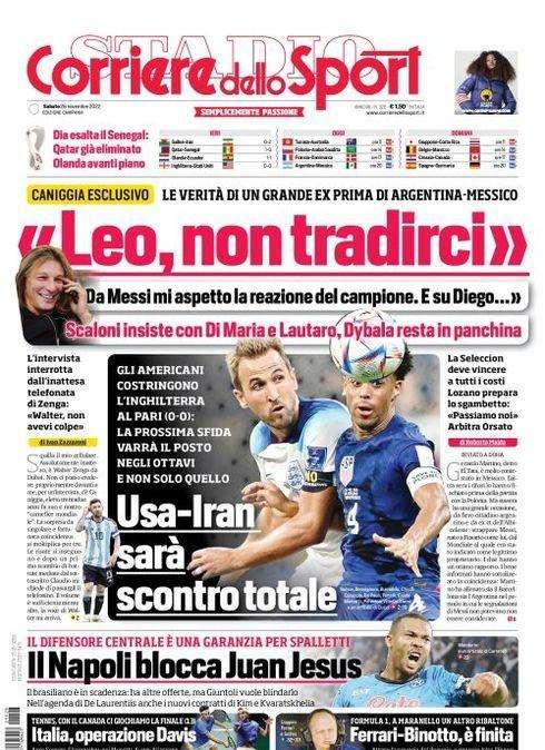 PRIMA PAGINA - Cds Campania: “Il Napoli blocca Juan Jesus”