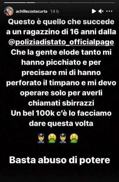 FOTO - Ricoverato in ospedale, il figlio di Costacurta accusa la Polizia: "Mi hanno picchiato"