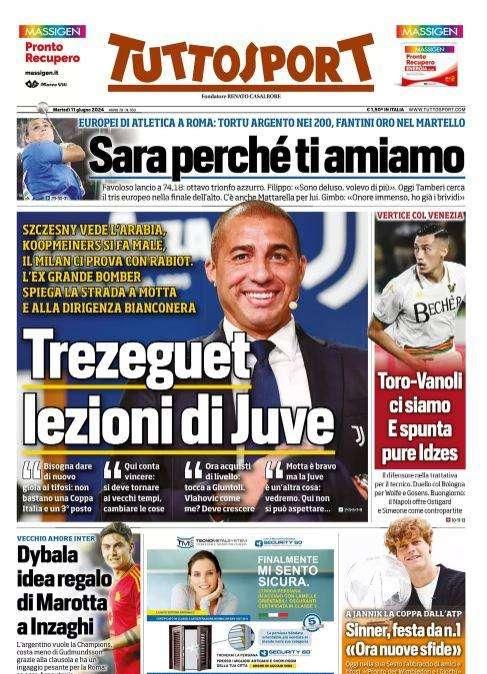 Tuttosport: "Trezeguet: lezioni di Juve"