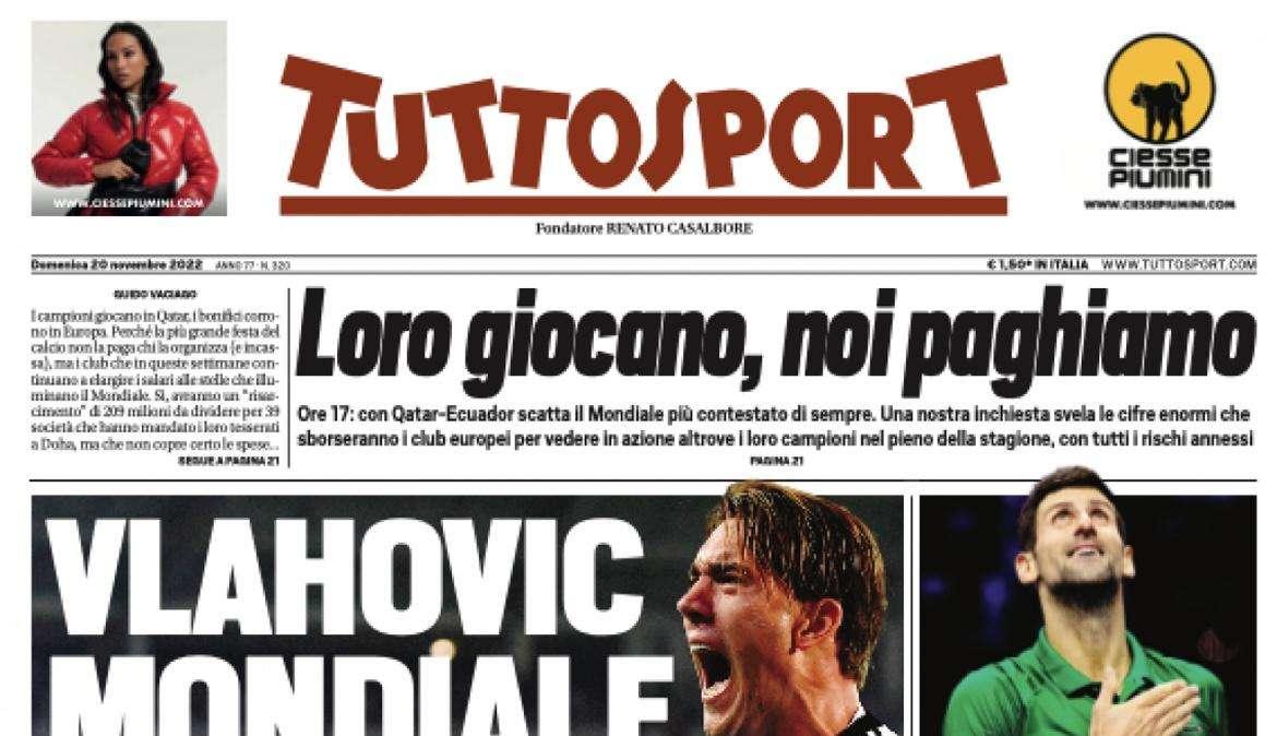 PRIMA PAGINA - Tuttosport: “Vlahovic, Mondiale da pazzi”