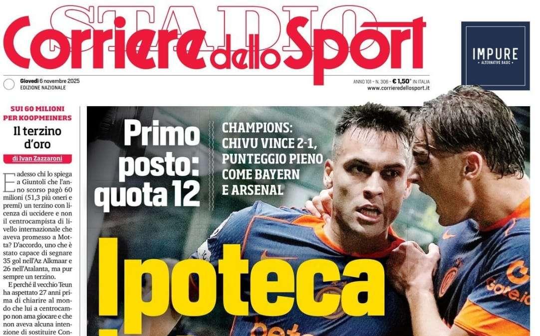 Corriere dello Sport: "Ipoteca Inter"