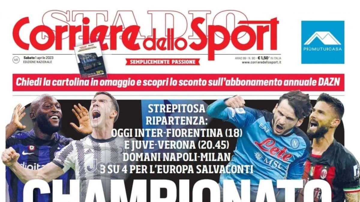 PRIMA PAGINA - Cds: "Championato! Osimhen fuori 2 settimane"