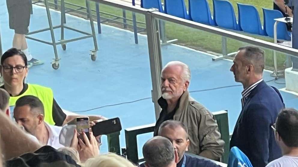 Napoli-Egnatia, in tribuna arriva il presidente De Laurentiis