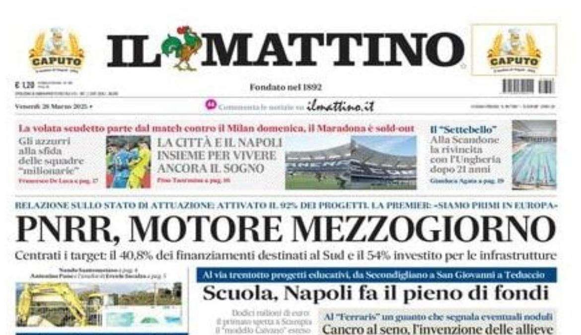 Il Mattino: “La città e il Napoli insieme per vivere ancora il sogno” 