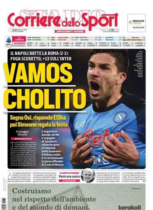 PRIMA PAGINA - CdS Campania: "Vamos Cholito"