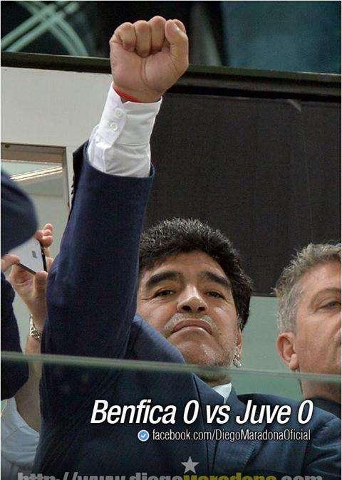 FOTO - Juve eliminata, ecco l'esultanza di Maradona allo Juventus Stadium