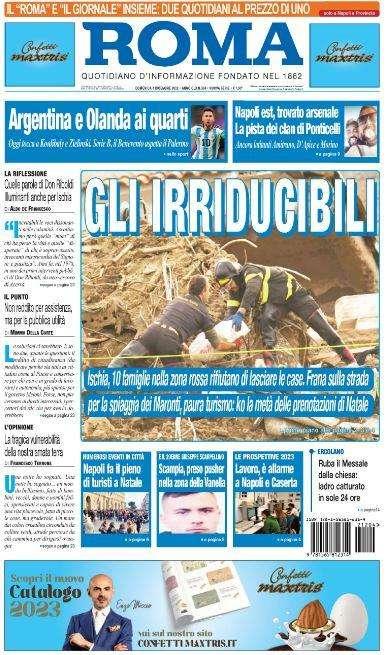PRIMA PAGINA - Il Roma: "Argentina e Olanda ai quarti, oggi tocca a Koulibaly e Zielinski"