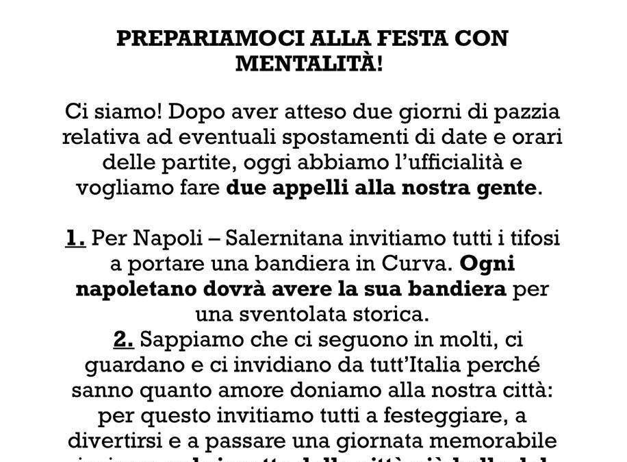 FOTO - Volantino Curva A: “Portate tutti una bandiera e non imbrattate e danneggiate la città!”