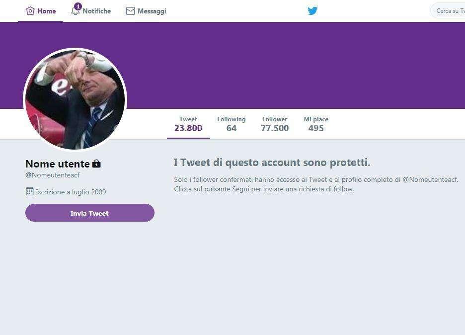FOTO - Hackerato profilo Twitter Fiorentina? L'immagine profilo è... Mazzarri