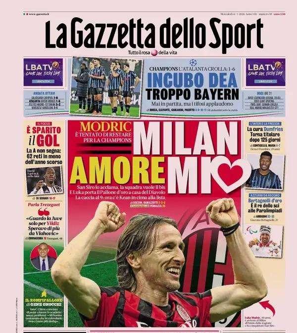 Gazzetta dello Sport: “Incubo Dea, troppo Bayern. L’Atalanta crolla: 1-6"