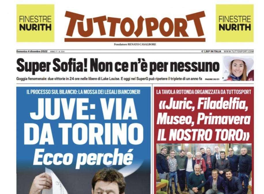 PRIMA PAGINA - Tuttosport: “Juve: via da Torino. Ecco perché”