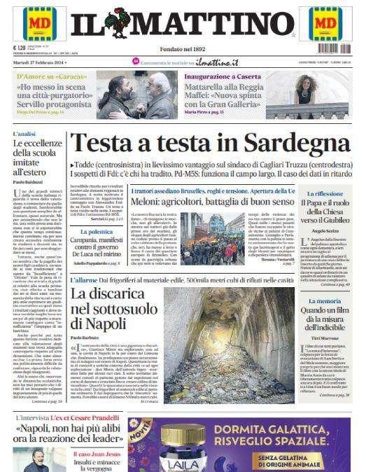 PRIMA PAGINA - Il Mattino: "Napoli, non hai più alibi: ora la reazione dei leader"
