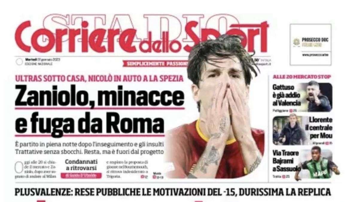 PRIMA PAGINA - Corriere dello Sport: “Juve, un sistema”