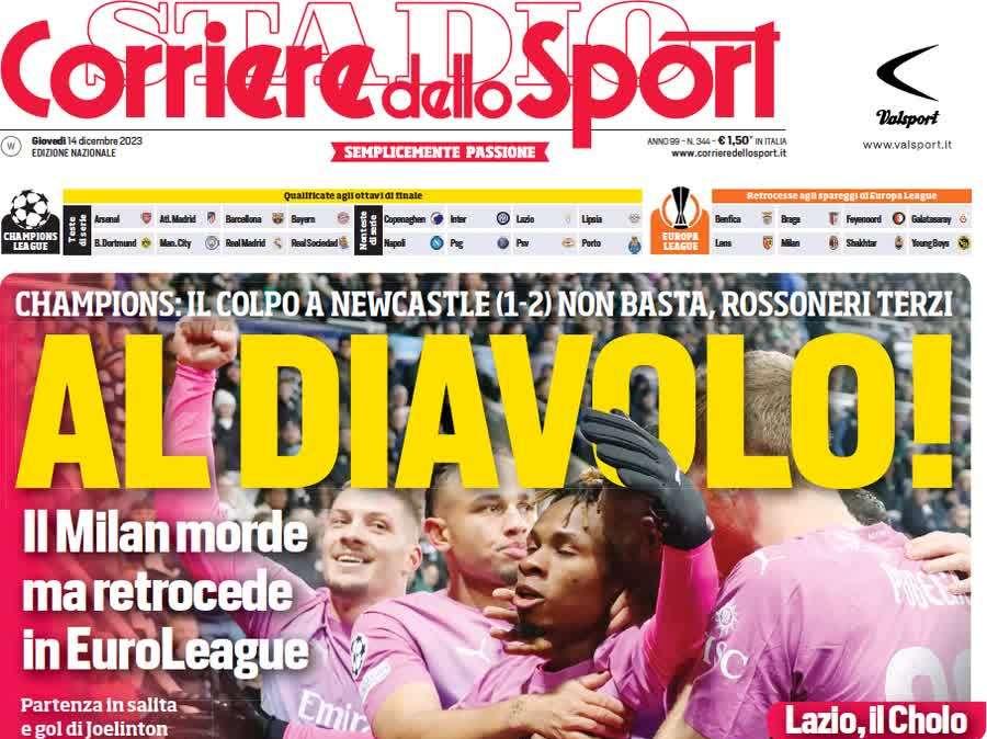 PRIMA PAGINA - CdS: "Addio Juliano. Orgoglio azzurro"