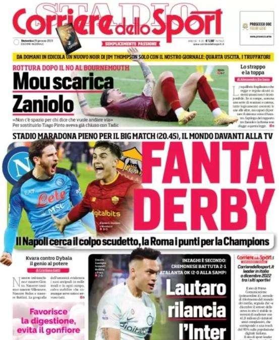 PRIMA PAGINA - CdS apre con Napoli-Roma: "Fanta derby"