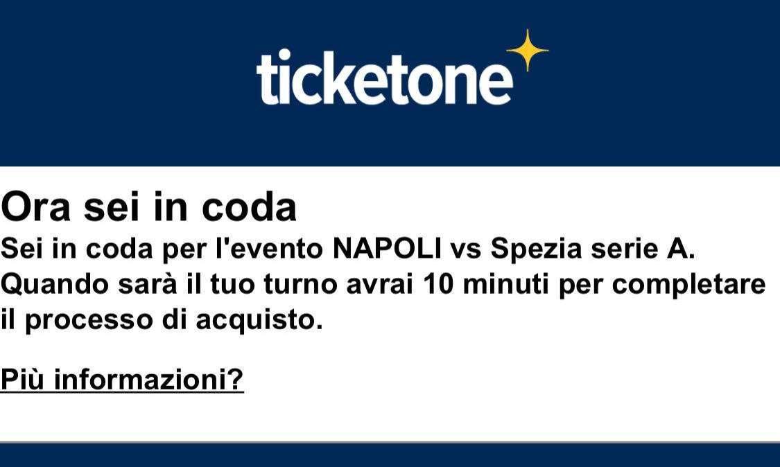 FOTO - Anche per Napoli-Spezia subito corsa al biglietto: coda virtuale su Ticketone