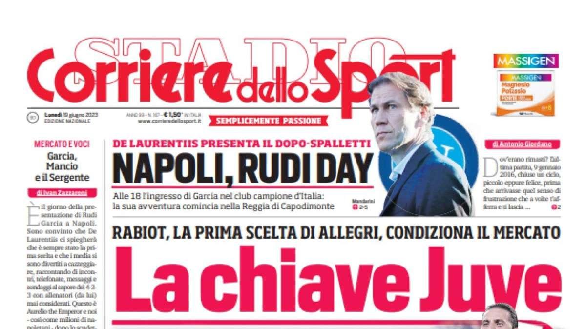 PRIMA PAGINA - Corriere dello Sport: "Napoli, Rudi day"