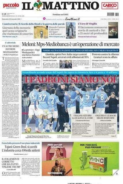Il Mattino: "I padroni siamo noi"
