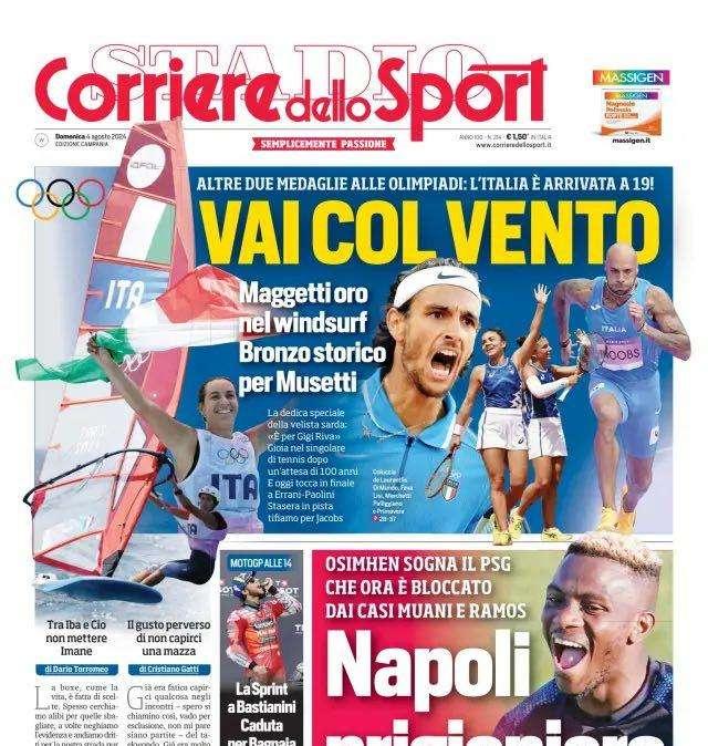 Corriere dello Sport-Campania titola: "Napoli prigioniero, Osimhen frena il mercato"