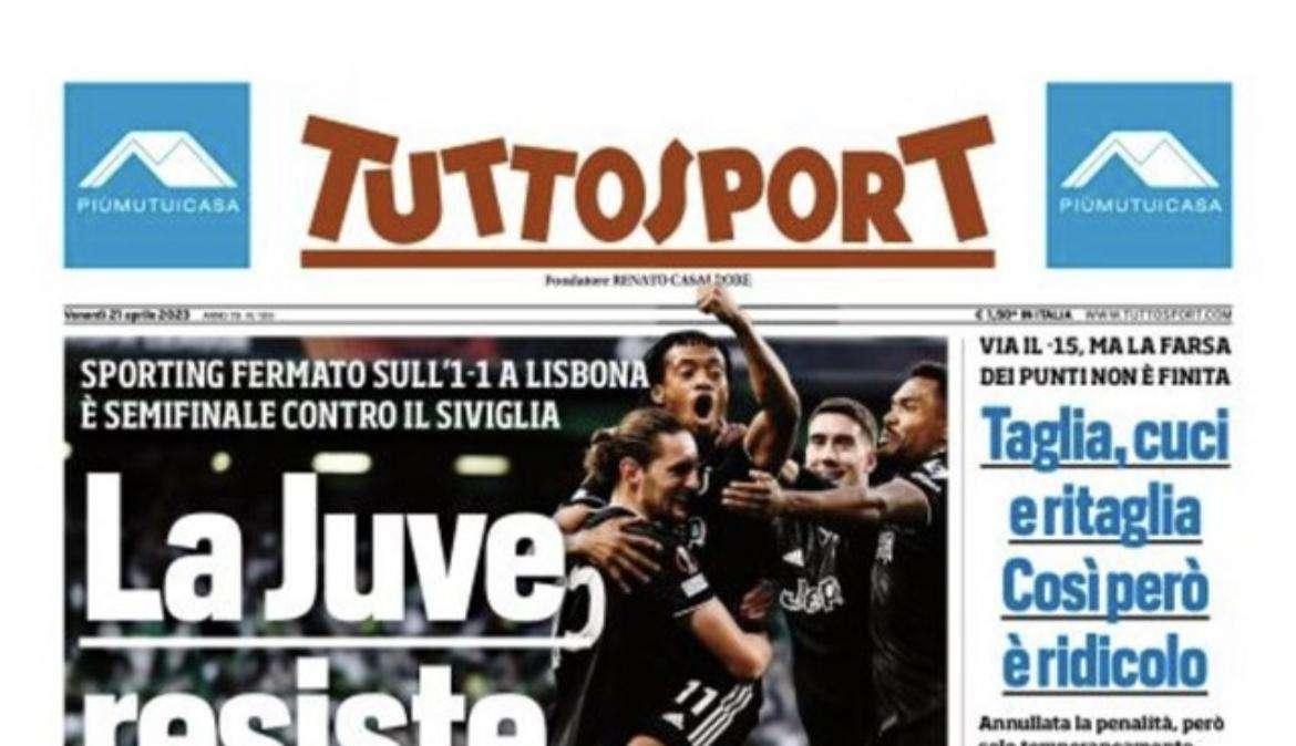 PRIMA PAGINA - Tuttosport: “La Juve resiste e gode!"
