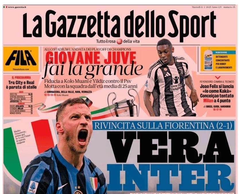 Gazzetta dello sport:   "Rivincita nerazzurra, vera Inter"