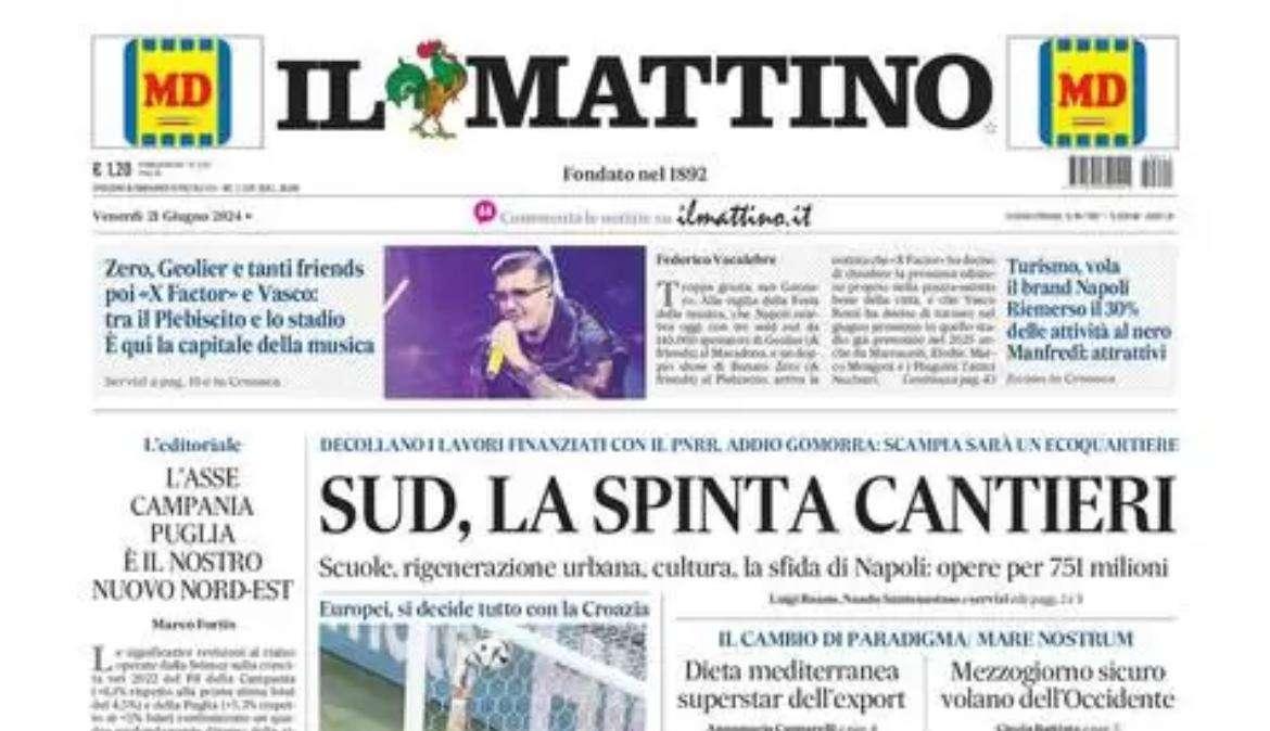 Il Mattino: "La Spagna domina un’Italia impaurita”