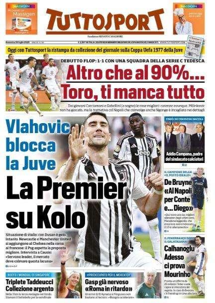  Tuttosport sulla conferenza di De Bruyne: "Al Napoli per Conte e... Diego"