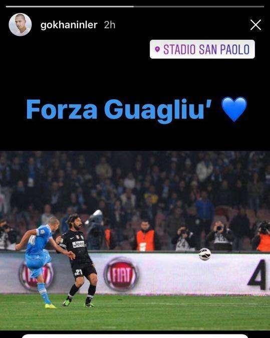 FOTO - Inler ha ancora il cuore azzurro: "Napoli-Juve, forza guagliù!"