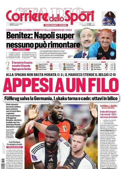 PRIMA PAGINA - CdS Campania: "Benitez: Napoli super, nessuno può rimontare"