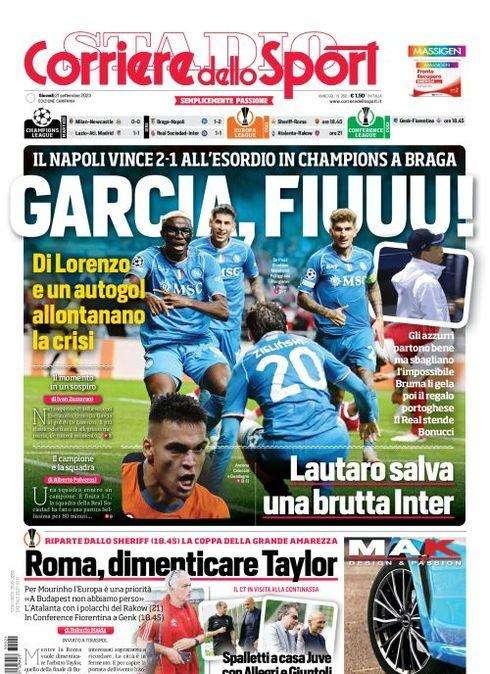 PRIMA PAGINA - CdS Campania: "Garcia, fiuuu!"
