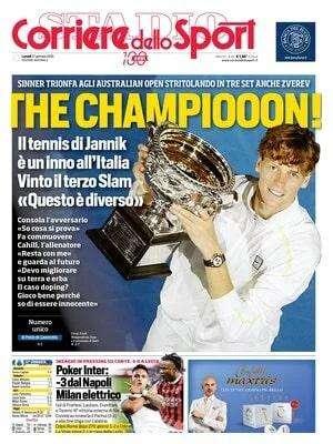 Corriere dello Sport: "Poker Inter: -3 dal Napoli. Milan elettrico"