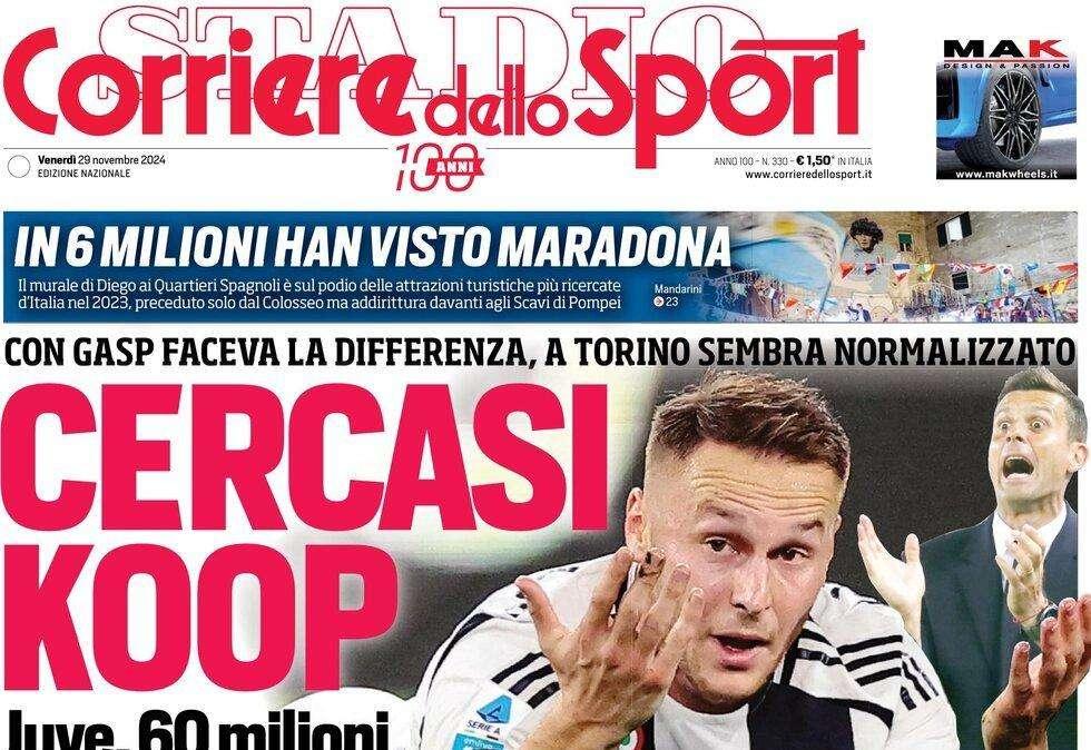 Corriere dello Sport sulla delusione di casa Juve: "Cercasi Koop"