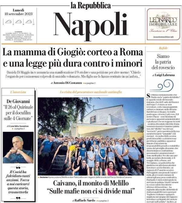 PRIMA PAGINA - Repubblica ed. Napoli: "Garcia è già sotto esame! Champions e Bologna decisive"