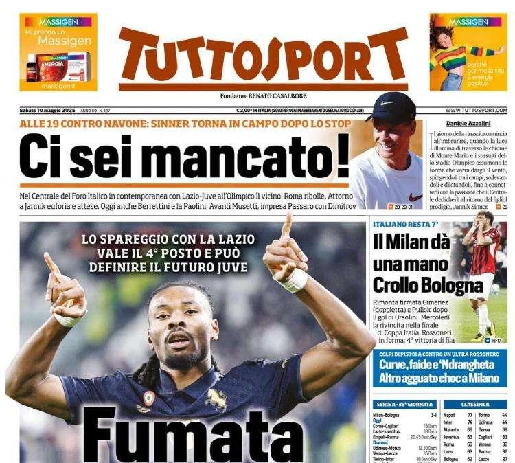 Tuttosport verso Lazio-Juventus: "Fumata bianconera"