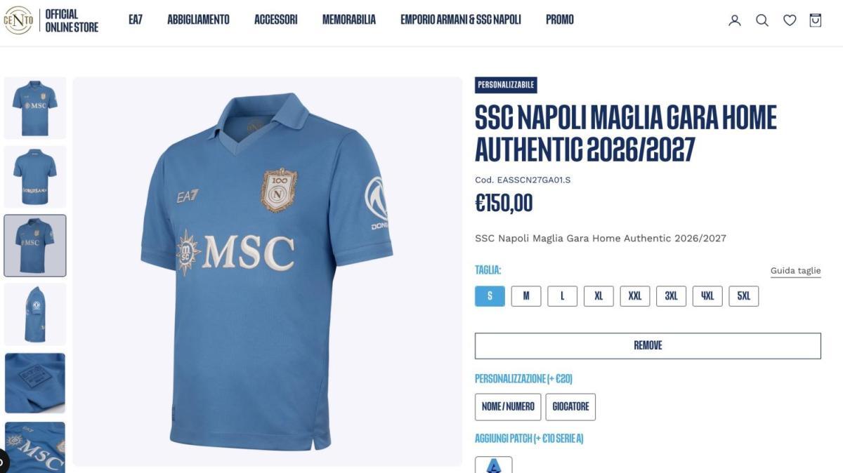Nuova maglia Napoli, parte la vendita: prezzi e dove acquistarla
