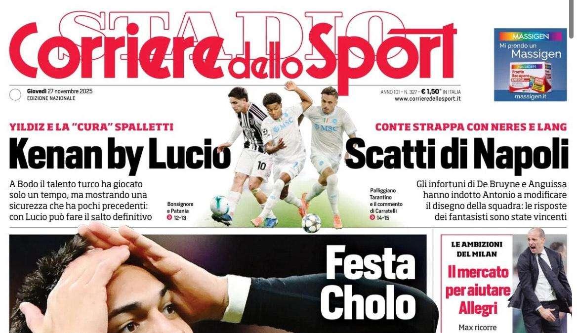 Corriere dello Sport: "Scatti di Napoli: Conte strappa con Neres e Lang"