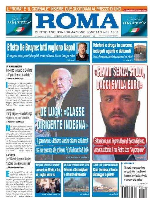Il Roma in taglio alto: "Effetto De Bruyne, tutti vogliono Napoli"