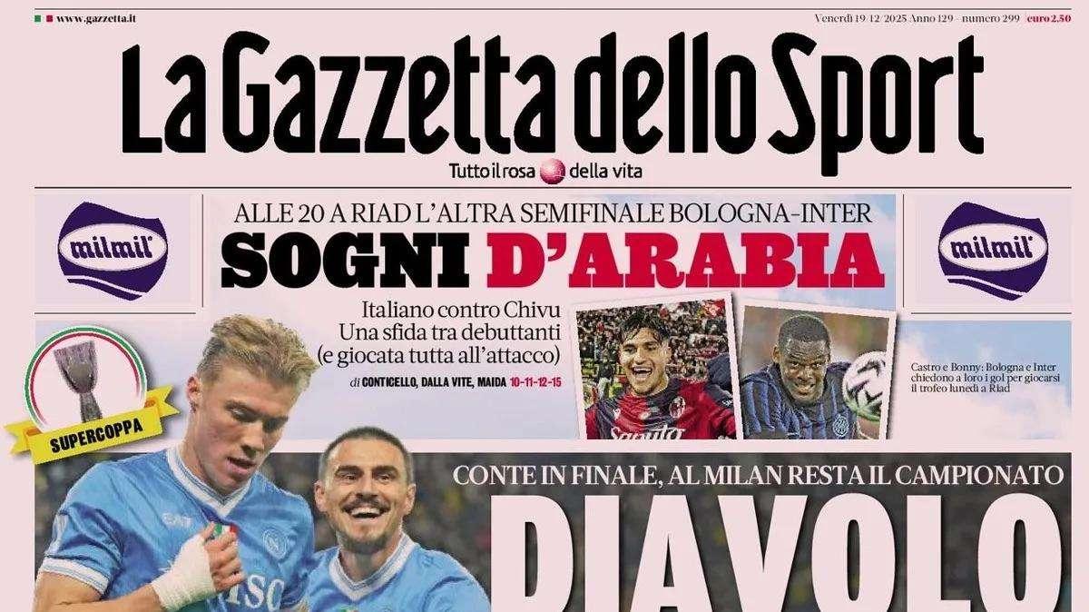 La Gazzetta dello Sport: "Diavolo, che Napoli. Conte in finale"
