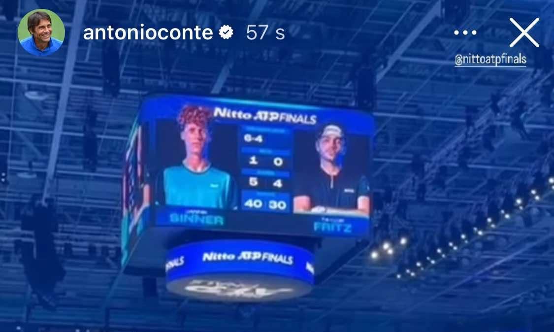 Sinner batte Fritz alle ATP Finals, in tribuna a Torino anche Conte