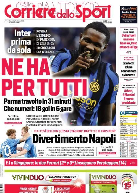 Mai così belli con Allegri, Corriere dello Sport: "Divertimento Napoli"